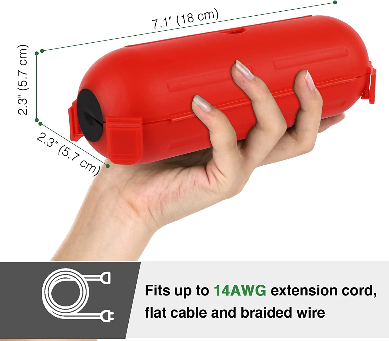 Outdoor Extension Cord Safety Cover with Waterproof Seal, Weatherproof Electrical Connection Box to Protect Outdoor Outlet, Plug, Socket, Christmas Holiday Decoration Light