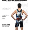 thumbnail image 3 of Exxact Sports Sublimated Men's Wrestling Singlet, High-Performance Powerlifting Singlet, Wrestling Singlets for Men (AM, Gladiator), 3 of 7