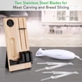 thumbnail image 3 of NutriChef 2 Blade Serrated Electric Knife w/ Butcher Block Storage Tray (2 Pack), 3 of 7