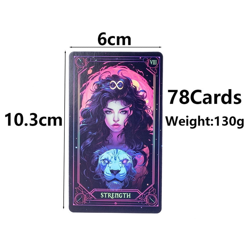 Inspired Neon Tarot Cards 10.3*6Cm  English Visions Divination Edition Deck Board Playing Games 78Cards