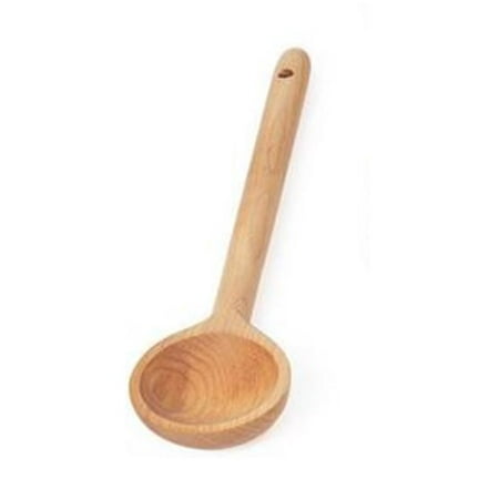 

Lehman s Handcrafted Wooden Cooking Utensils - Solid Satin Finish Maple Wood with .75 Inch Thick Handles Round Spoon