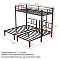 Bellemave Triple Bunk Bed, Twin over Twin, Metal Frame with Storage