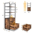 thumbnail image 2 of Ktaxon 2 Drawer File Cabinet with Lock, Rolling File Cabinets for Home Office, Wood Rustic Brown Lateral Filing Cabinet with Shelves and Levelers, 2 of 9