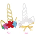 thumbnail image 2 of KAKOWELY 12 piezas de sombreros de fiesta de cuerno de unicornio con purpurina para niños, suministros para cumpleaños, baby shower, fiesta temática de unicornio, 2 of 4