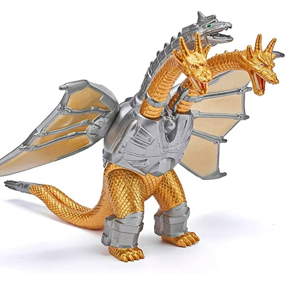 Godzilla vs. Mecha King Ghidorah,Godzilla King of the Monster Mecha Ghidorah Gidora 3 Head Gold Dragon 8" Figure