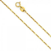 14K Gold 1mm Anchor Chain : 18"