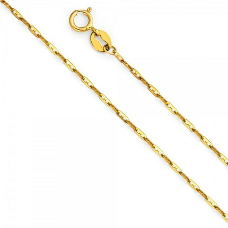 14K Gold 1mm Anchor Chain : 18"