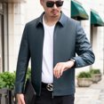 thumbnail image 2 of Chaqueta de piel de oveja con solapas cortas para hombre, nueva chaqueta de otoño e invierno para negocios, ocio, para jóvenes de mediana edad, 2 of 5