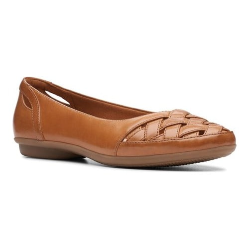 clarks red ballet flats