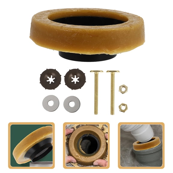 BESTYASH 1Set Premium Toilet Wax Flange Ring with Toilet Screws Durable Leak Proof Material