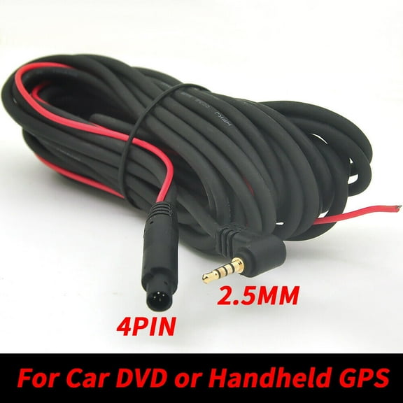 Car Monitor Rearview Camera Cable Line 4PIN TO 2.5MM for Car DVR or Handheld GPS