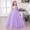 Purple, variant on Fesfesfes Toddler Girls Dress Net Yarn Embroidery Rhinestone Solid Color Birthday Party Gown Long Dresses