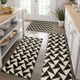 thumbnail image 2 of Black Beige Chevron Pattern Kitchen Rugs Sets Of 3,Kitchen Runner Rugs Non Skid Washable,Decorative Kitchen Floor Mats for Kitchen,Sink,Laundry,17"x30"+ 17"x47" + 17"x59", 2 of 6