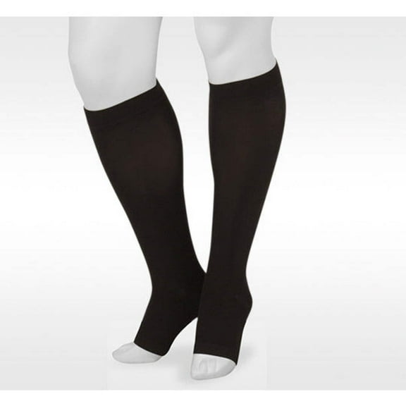 Juzo 4411 Basic Open Toe Knee Highs - 20-30 mmHg Short Black I