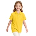 thumbnail image 4 of Girls Breathable Polo Shirt Kids Short Sleeve School Uniform Golf Shirt Casual Quick Dry Three-Button Polo Shirt 160, 4 of 7