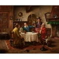 thumbnail image 2 of Fritz Wagner 14x12 Black Ornate Wood Framed Double Matted Museum Art Print Titled: Gentlemen's Conversation, 2 of 5