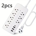 thumbnail image 1 of Maximize Your Outlet Space - 8 AC Outlets, 3 USB & 1 Type-C Ports, 4ft Extension Cable, Black Power Strip & Surge Protector For Home, Office, Kitchen, Garage & Dorms, 1 of 5