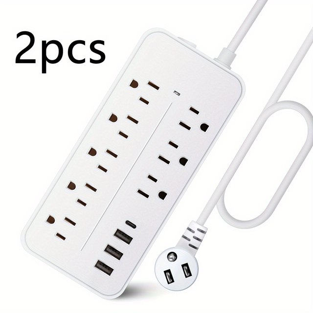 Maximize Your Outlet Space - 8 AC Outlets, 3 USB & 1 Type-C Ports, 4ft Extension Cable, Black Power Strip & Surge Protector For Home, Office, Kitchen, Garage & Dorms
