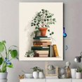 thumbnail image 4 of QISVANSET Botanical Books Stack Canvas Wall Art 15.75x11.81 Inches, 4 of 5