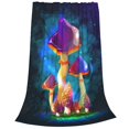 thumbnail image 2 of Pofeuu Magic Mushrooms ,Fireflies Print Ultra-Soft Micro Fleece Blanket,for Bed Or Sofa,All Season Throw Blankets Flannel Blanket-50"x40", 2 of 7