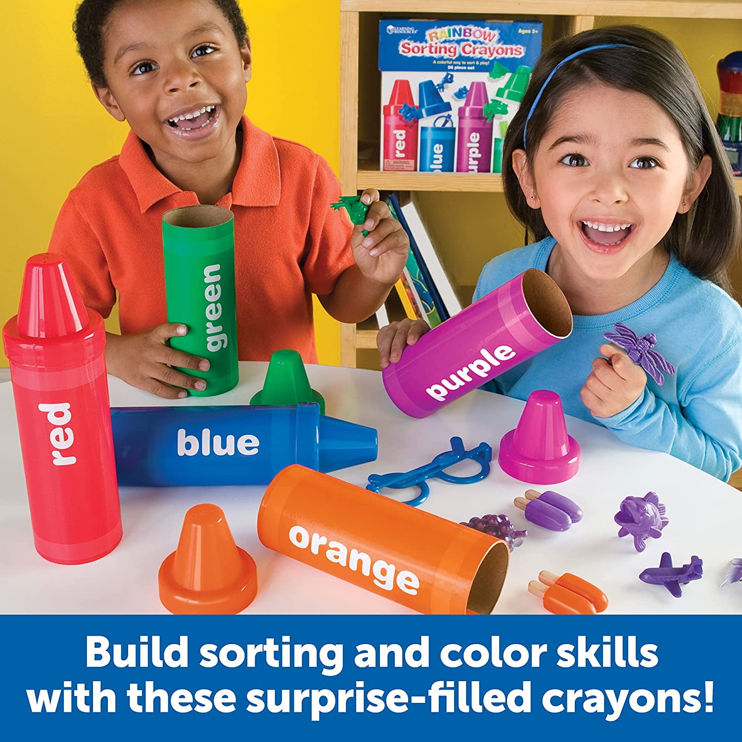 Rainbow Sorting Crayons, 56 pcs