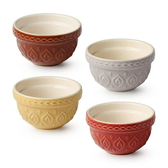 9 fl. oz. Multi-Colored Vintage Farm Stoneware Prep Bowl (Set of 4)