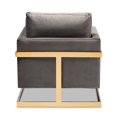 thumbnail image 4 of Baxton Studio Matteo Velours avec Chaise d'Appoint Finition Or en Gris, 4 of 9