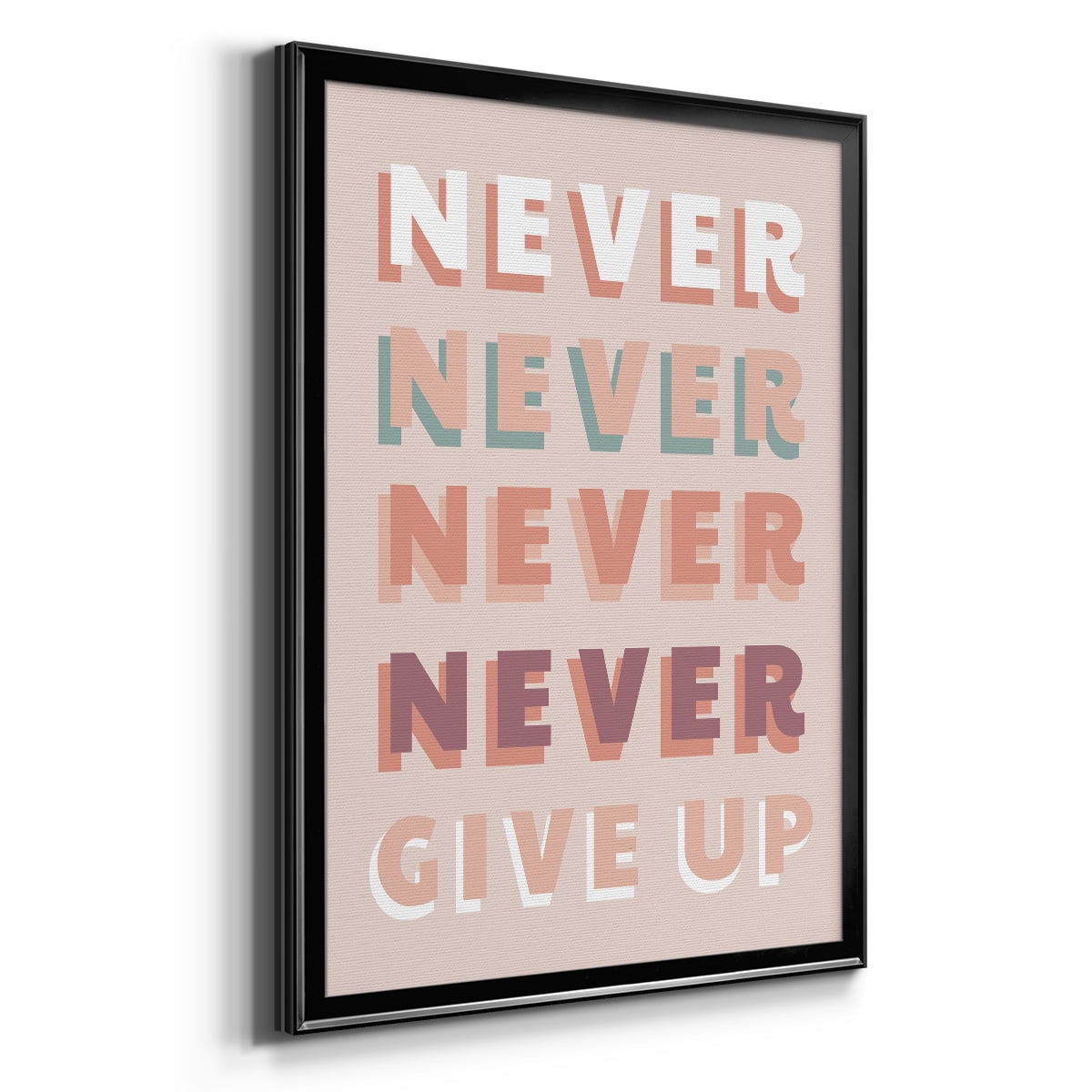 Never Give Up Premium Framed Print - Ready to Hang