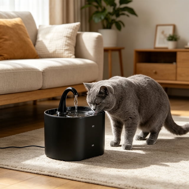 Rewenti Distributeur d'Eau pour Animaux, Filtre de Circulation Automatique, Distributeur d'Eau pour Animaux, Distributeur d'Eau Intelligent pour Animaux, Eau Courante