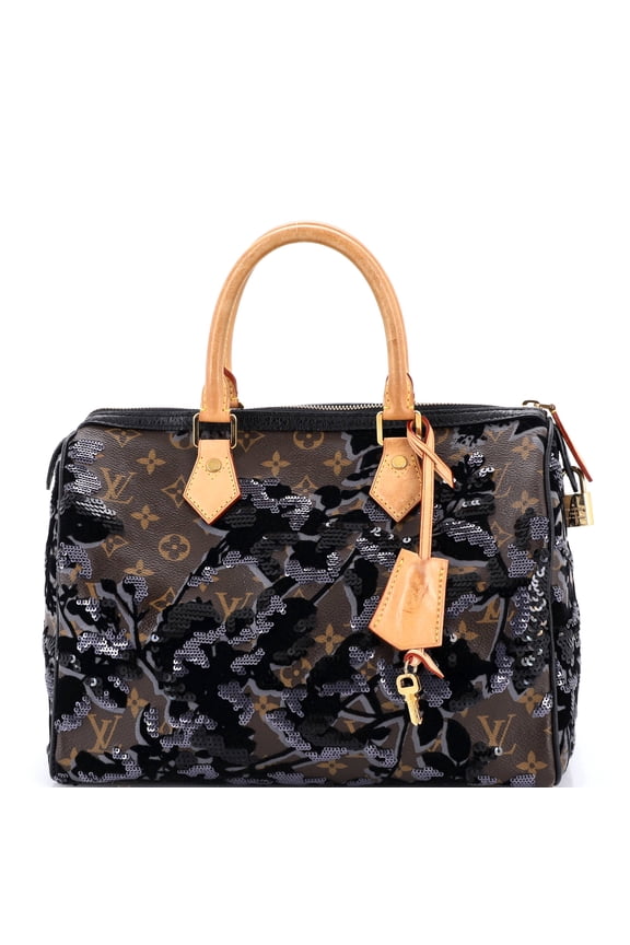 Pre-Owned Speedy Handbag Fleur De Jais Monogram Canvas 30 By Rebag