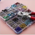 thumbnail image 2 of Sewing Kit with 100PCS Metal Buttons –2026 New Sewing Kit with Metal Buttons, Manual Pliers Tool Included, Button Installer for Clothing, for DIY Crafts Sewing Fabric Clothes Bag Jean (100, Colorful), 2 of 6