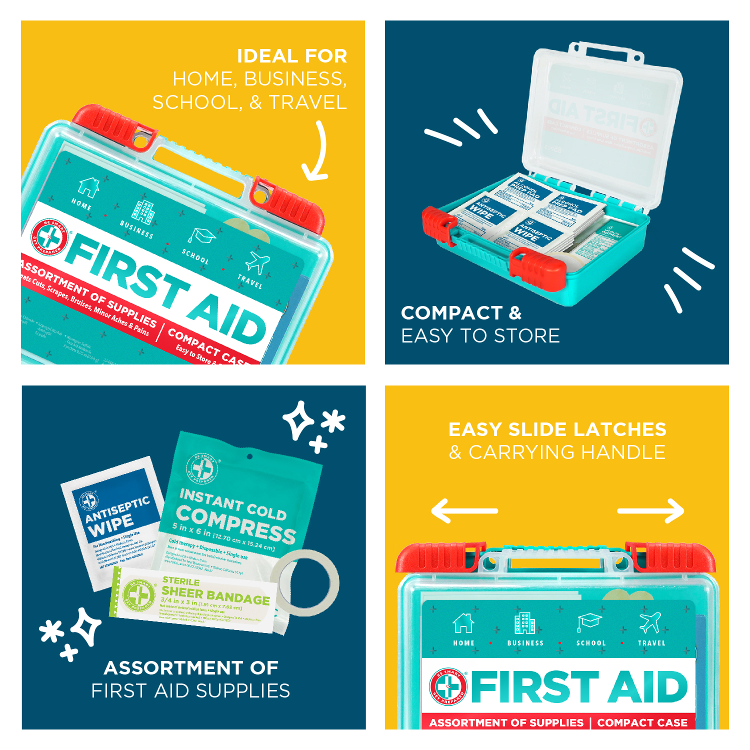 Be Smart Get Prepared First Aid Kit, 85 count - image 5 of 7