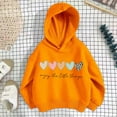 thumbnail image 2 of Curuila Kids Girls Boys Hoodies Hearts Print Long Sleeve Crew Neck Soft Pullover Casual Spring Autumn Sweatshirt Orange Size 8-9 Years, 2 of 3