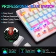 thumbnail image 2 of ZIYOULANG Mechanical Keyboard 60% Compact 62 Keys Wired USB-C Rainbow Backlight Effects Gaming Keyboard, 6400 DPI RGB Backlit Gaming Mice For PC,Laptop,MAC (White/Blue Switch), 2 of 9