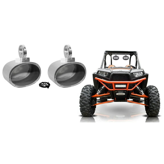 2 Rockville MAC69S 6x9" 360° Degree Swivel Chrome Tower Speaker Pods RZR/ATV/UTV