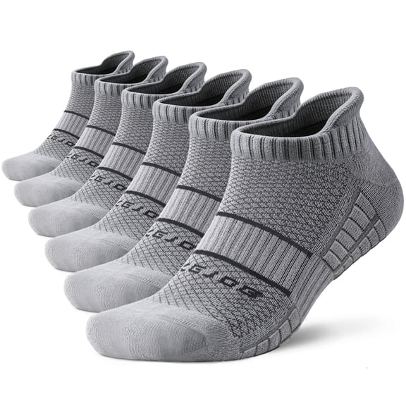 Mqamex Athletic Ankle Socks Mens, Cushioned Cotton Short Socks,6 Pairs Sizes 6.5-12.5