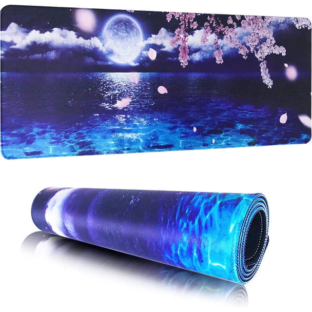 Gaming Mouse Pad XXL Extended Large Desk Pad Mat 31.06" x 11.8"Keyboard Laptop Computer Mousepad with Non-Slip Base Stitched Edge for Home Office Gaming Work