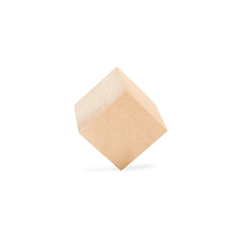 6 Inch Solid Wood Block Cube