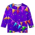 thumbnail image 4 of Blusas y camisas de manga larga con cuello redondo para niños Estampado de carnaval Camisa y top de manga 3/4 / cuello redondo tres cuartos para niños Top de poliéster para niños, 4 of 5