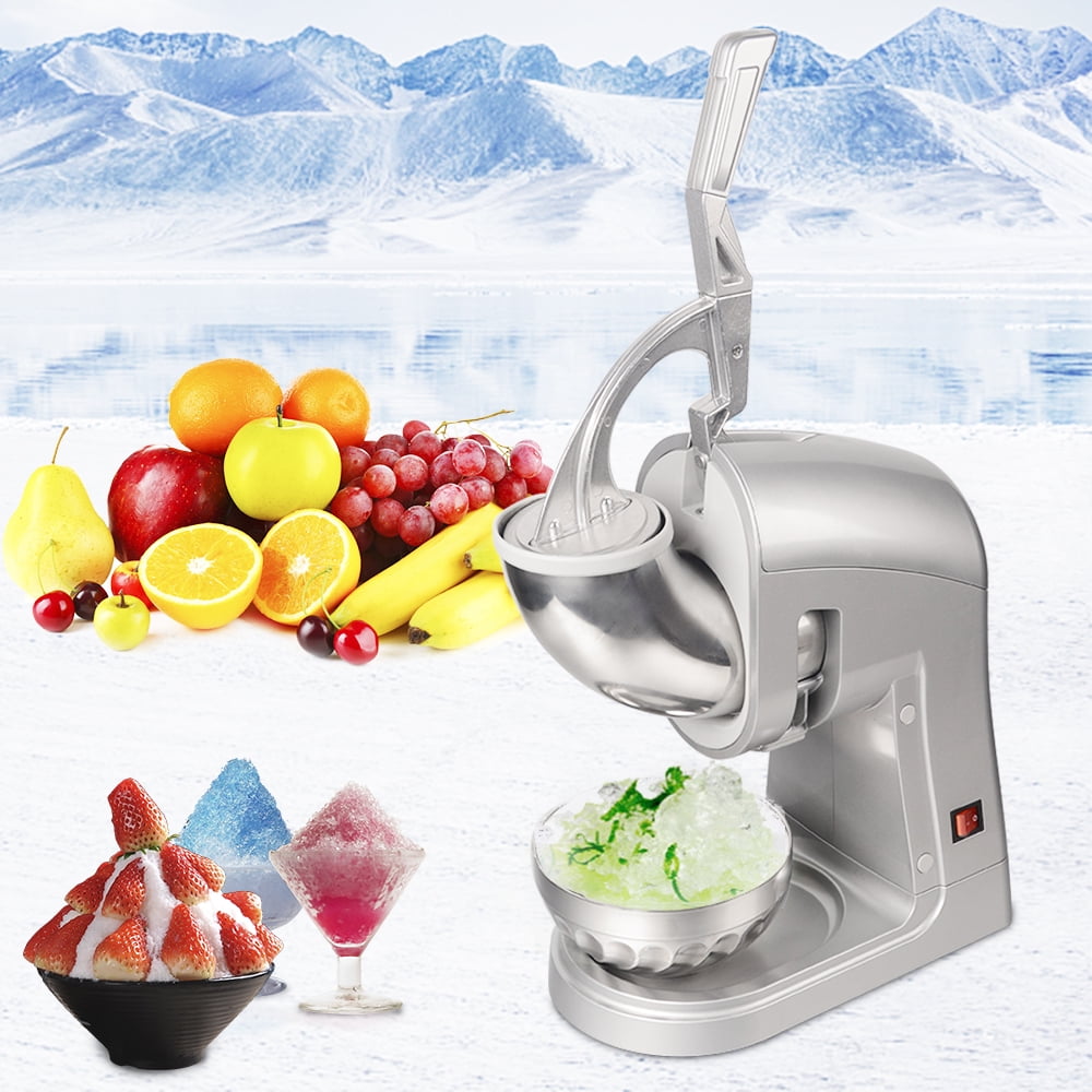120V 350W Commercial Electric Ice Crusher, Ice Shaver with Removable Dual Blades