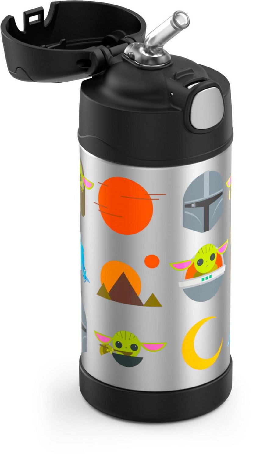Bouteille isolée avec paille Funtainer de Thermos, Mandalorian