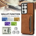 thumbnail image 2 of ELEHOLD Leather Wallet Case for Samsung Galaxy S21 Ultra Case, Galaxy S21 Ultra Wallet Case with PU Leather Card Pockets Back Flip Cover,Brown, 2 of 5