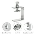 thumbnail image 4 of Uxcell Stainless Steel C-Clamp 1.65 Inch Wide Jaw Opening 13-42mm Clamping Range for Woodworking Welding Building 8Pcs, 4 of 7