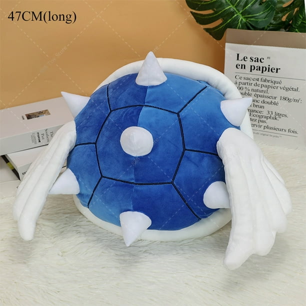 Peluche de concha azul con forma de Bowser de Anime, bonito huevo de Yoshi de concha roja, peluche suave, cojín para sofá, muñeco coleccionable para niños