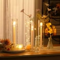 thumbnail image 3 of YANGLI 12 Set Christmas Glass Hurricane Candle Holders - 12.6 Inch Tube Shape with Taper Holders for Wedding, Party Table, 3 of 5