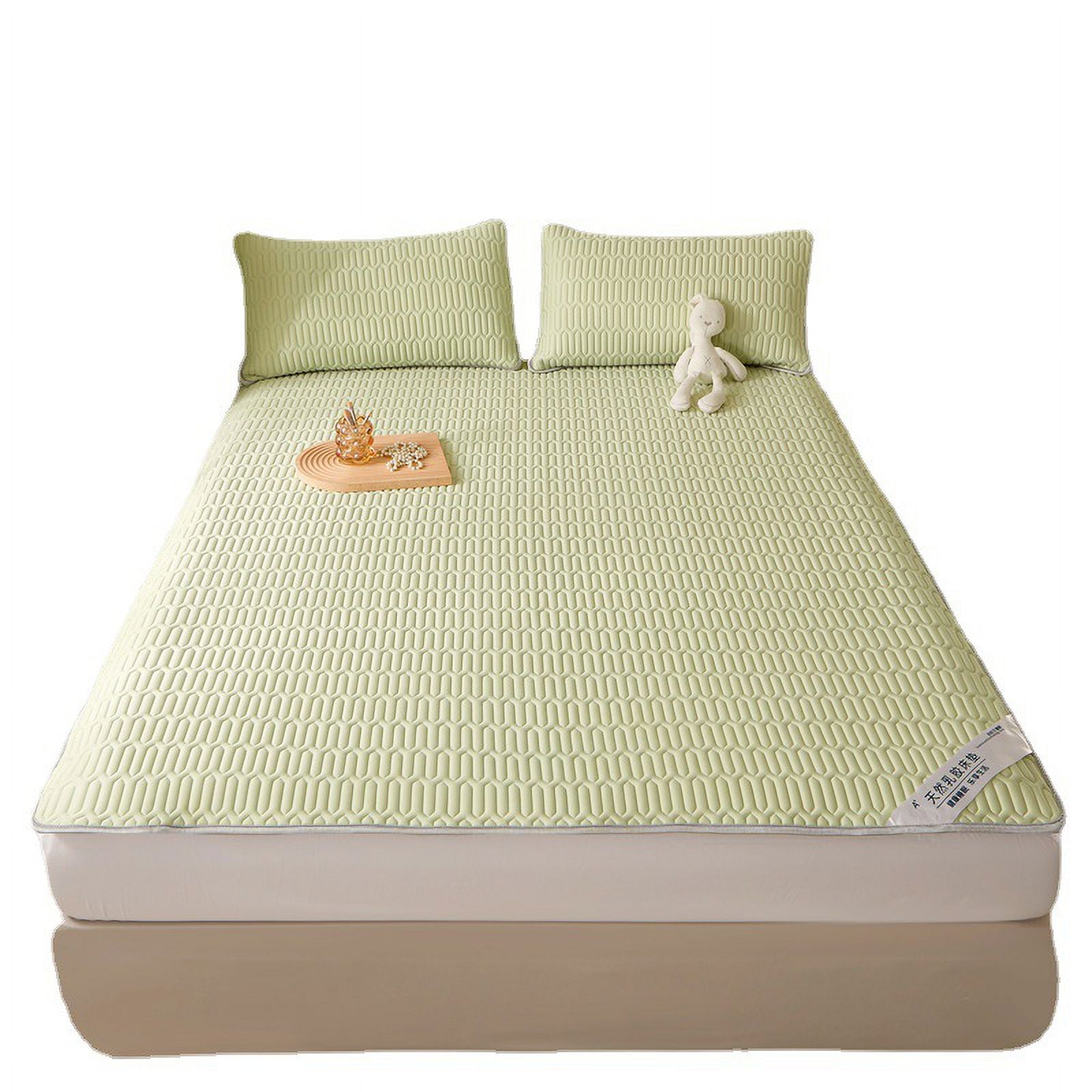 ERDOUY 3Pcs Cool silk latex mat solid color pillowcase Dream nights start with this comfortable, breathable pillowcase 18.9x29.13inch(Sky blue)