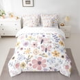 thumbnail image 2 of Homewish Boho Flower Butterfly 7-Piece Twin Bedding Sets,Rustic Floral Bedding Comforter Set,Pink White Blue Sheet Sets For Girls Teens,Ultra Soft Home Decor Reversible, 2 of 8