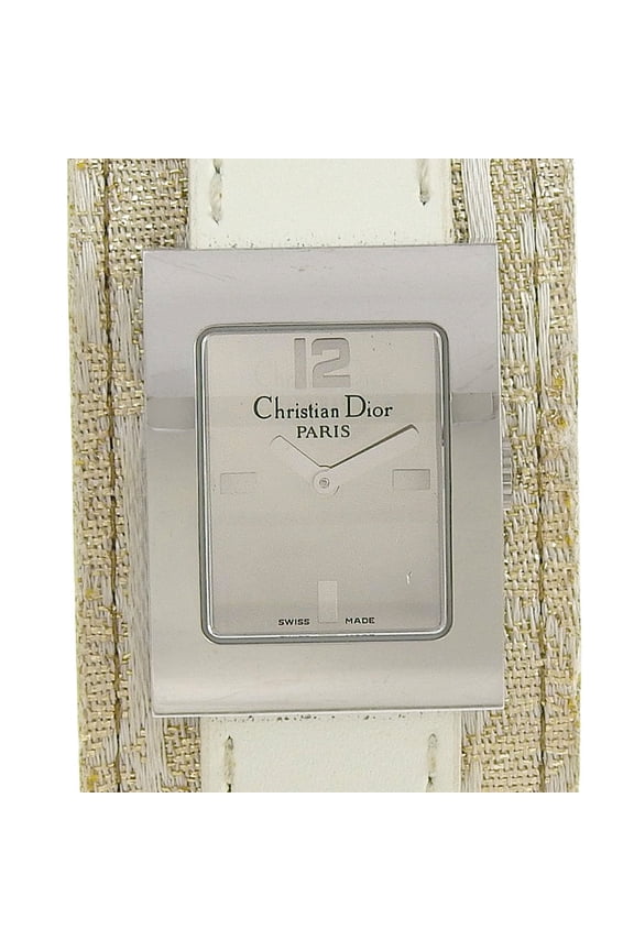 Pre-Owned Christian Dior Maris Watch D78-109 Stainless Steel x Shimmer Leather Quartz... (Good)