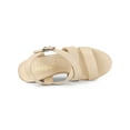 thumbnail image 4 of BLISSFUL STEP Women's Shoes Crisscross Ankle Strap Espadrille Wedge Sandals Beige 7.5, 4 of 8