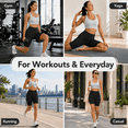 thumbnail image 6 of CAMBIVO Biker Shorts for Women with Pockets, High Waisted Workout Yoga Shorts, Squat Proof 4-Way Stretch Athletic Shorts for Gym Running Volleyball, Black, 6 of 9